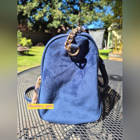 Juicy Couture Navy Suede Satchel with Pink Card Wallet - Picture 6 of 10